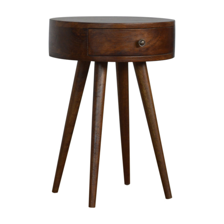 Nordic Chestnut Circular Nightstand Photo 3