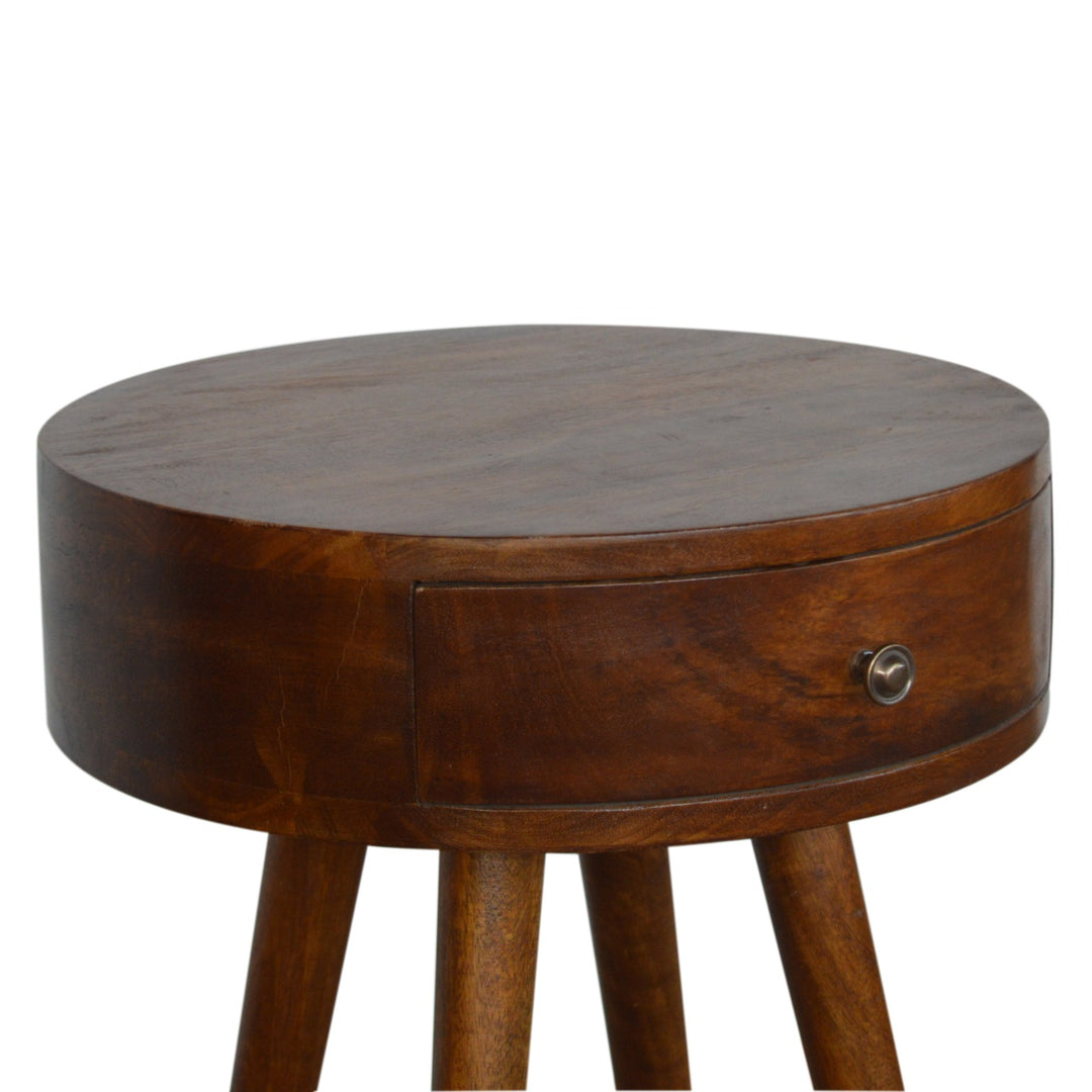 Nordic Chestnut Circular Nightstand Photo 4