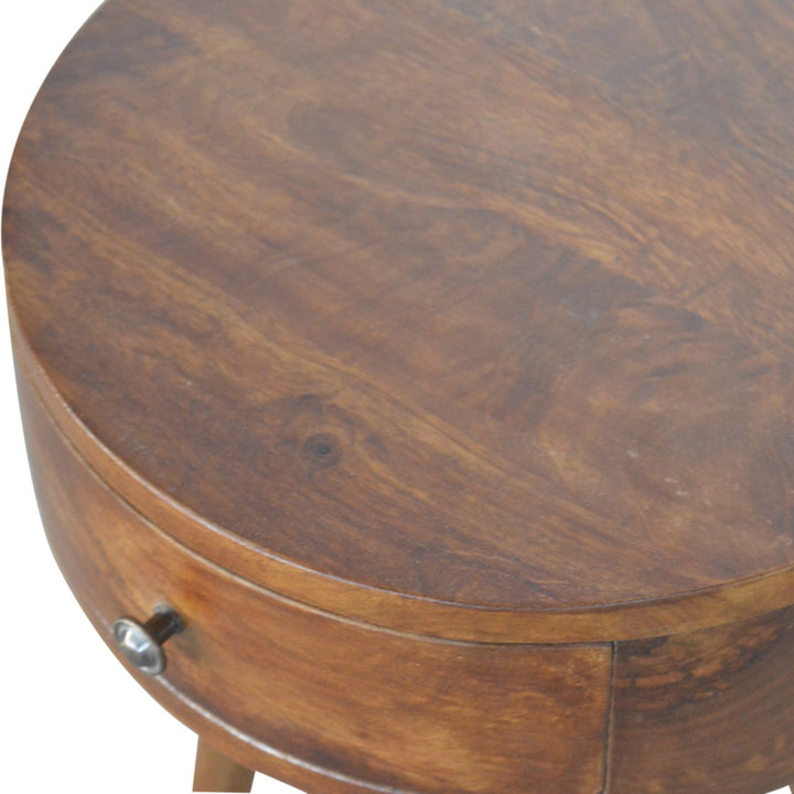 Nordic Chestnut Circular Nightstand Photo 5