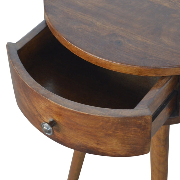 Nordic Chestnut Circular Nightstand Photo 6