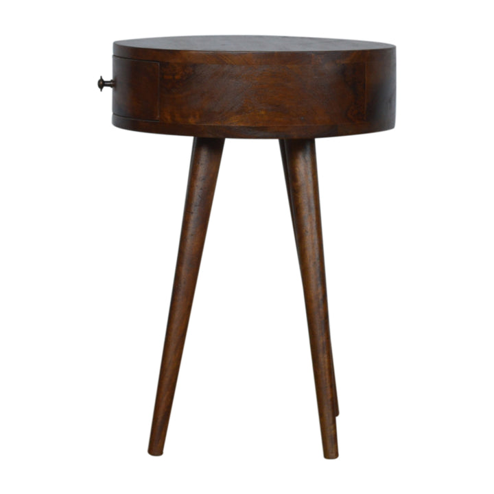 Nordic Chestnut Circular Nightstand Photo 8