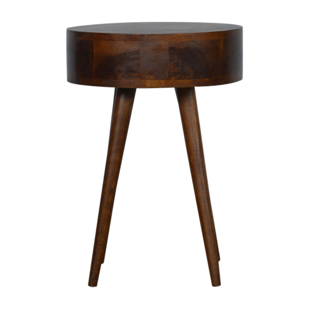 Nordic Chestnut Circular Nightstand Photo 9