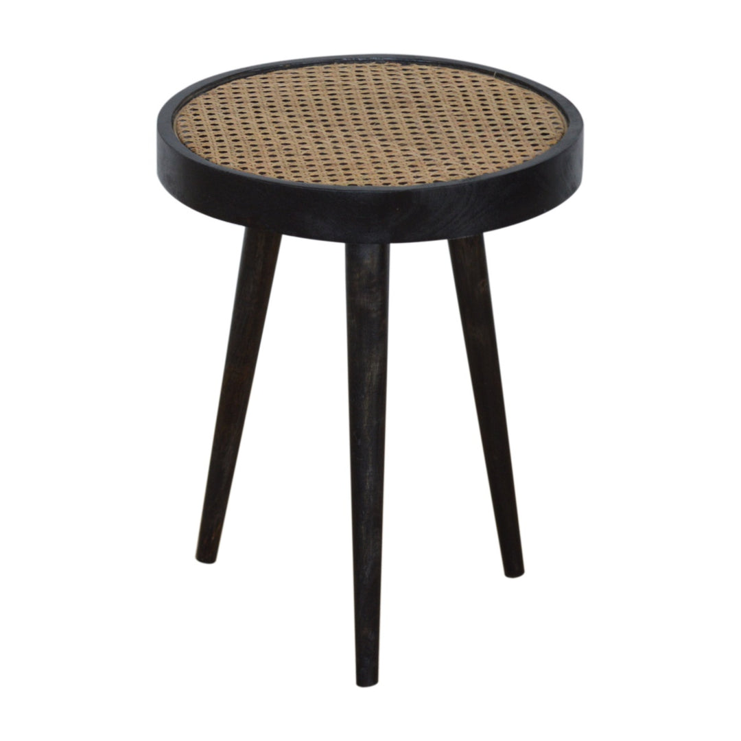 Carbon Black Rattan End Table Photo 3