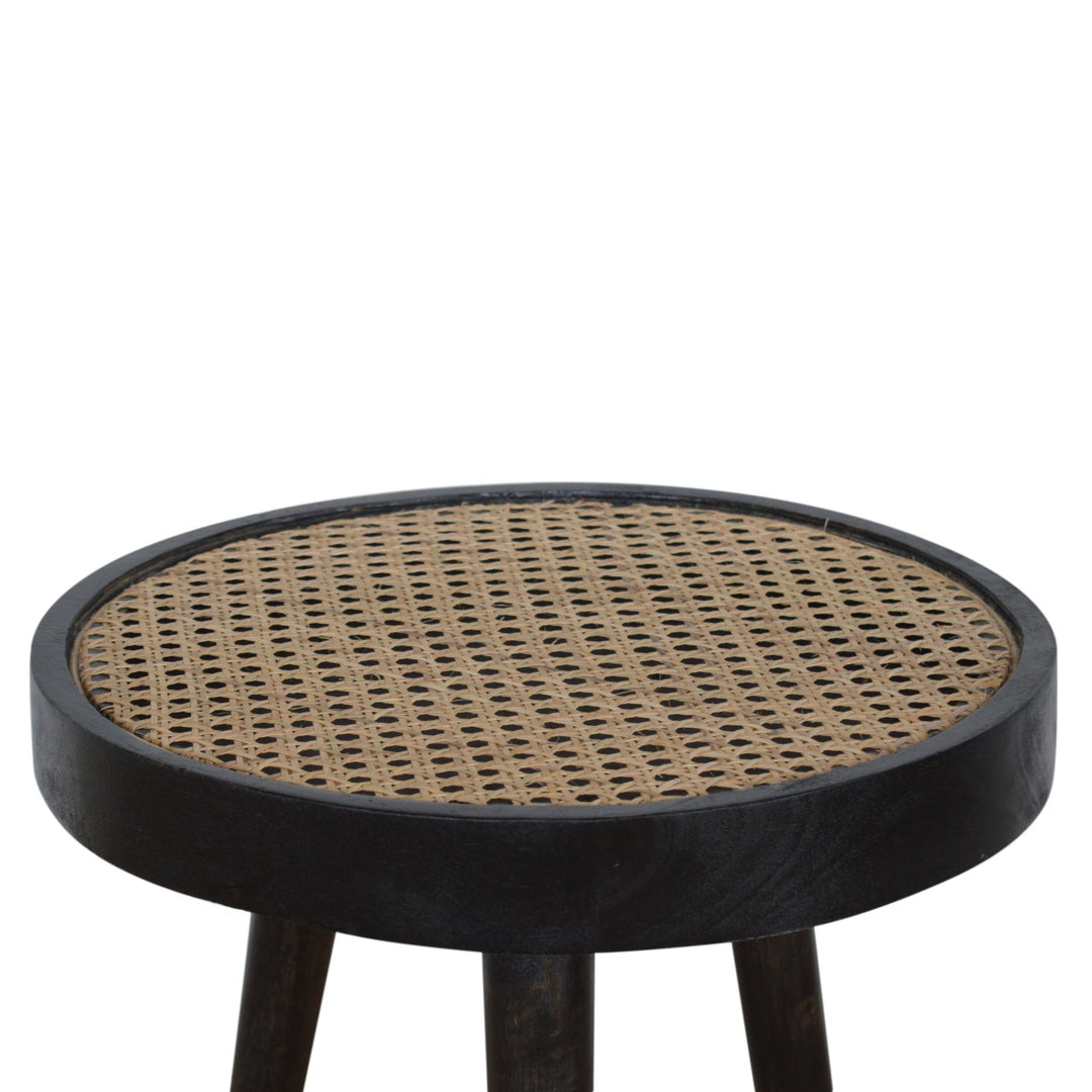 Carbon Black Rattan End Table Photo 4