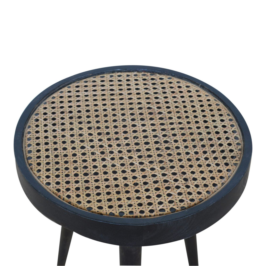 Carbon Black Rattan End Table Photo 6