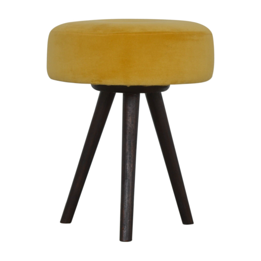 Mustard Velvet Tripod Footstool