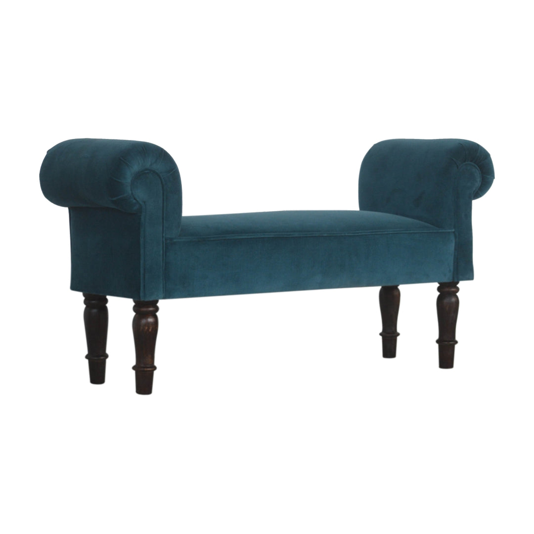 Teal Velvet Bench Photo 4