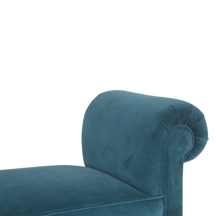 Teal Velvet Bench Photo 7