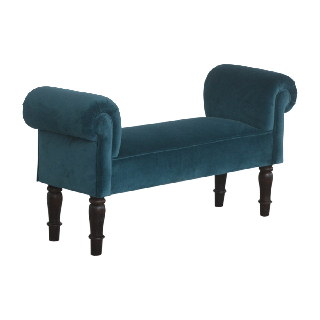 Teal Velvet Bench Photo 9