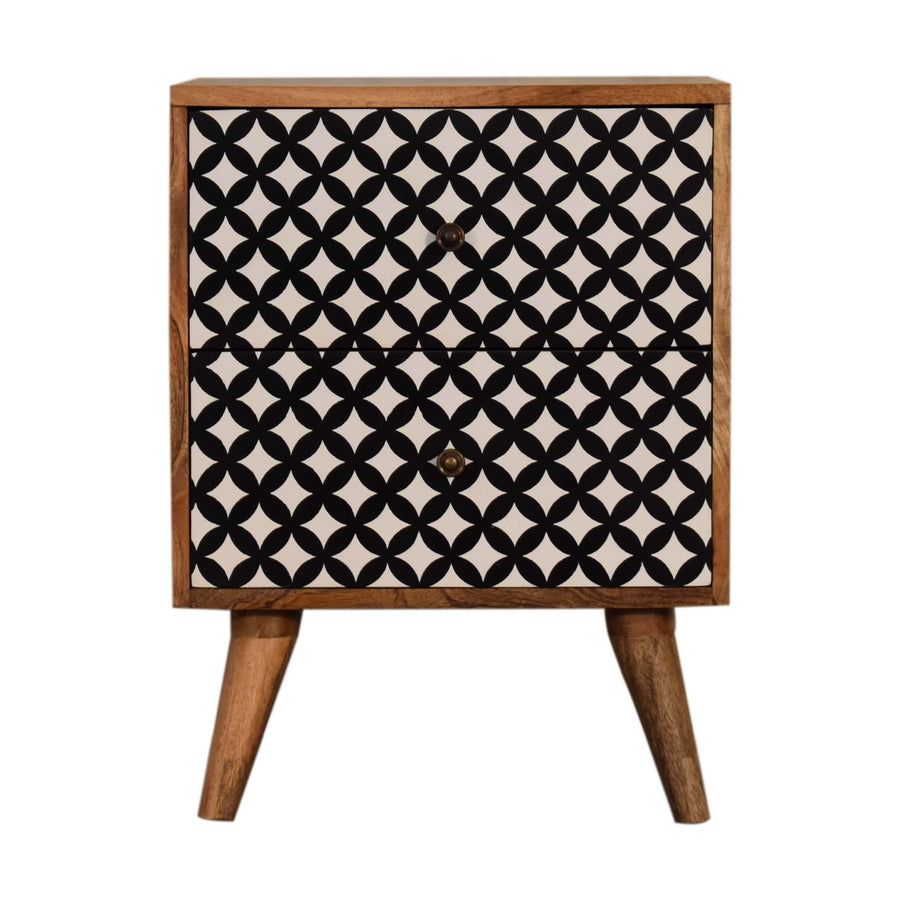 Diamond Screen Printed Nightstand