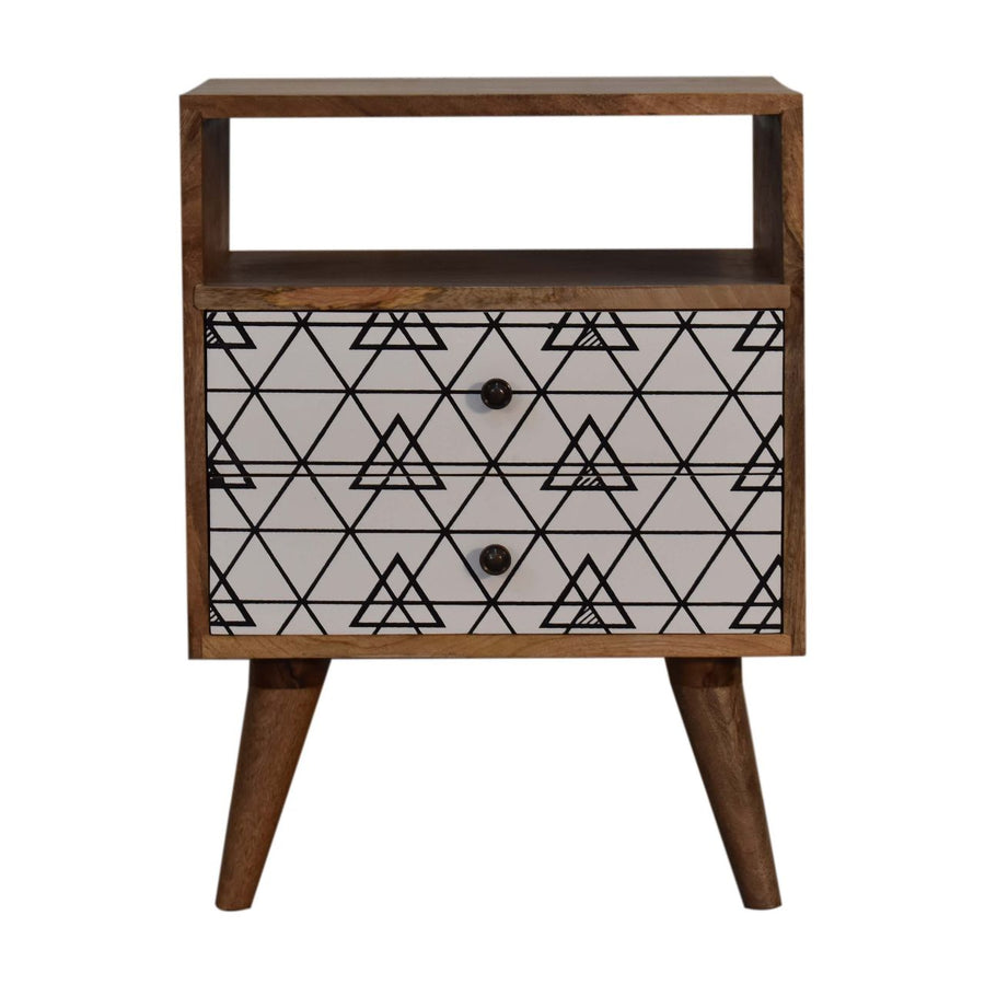 Triangle Print Open Nightstand