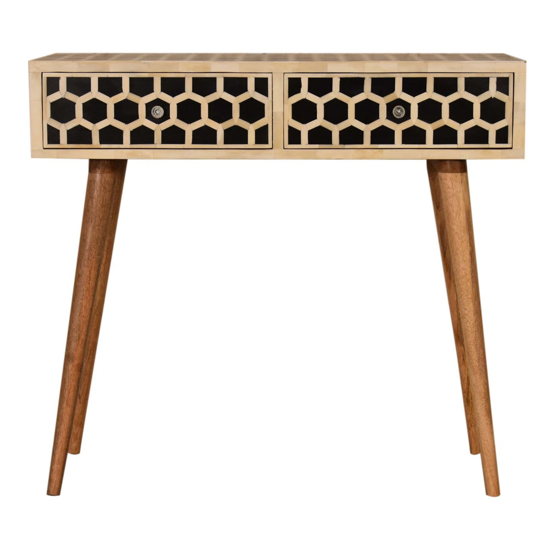 Honeycomb Bone Inlay Console Table