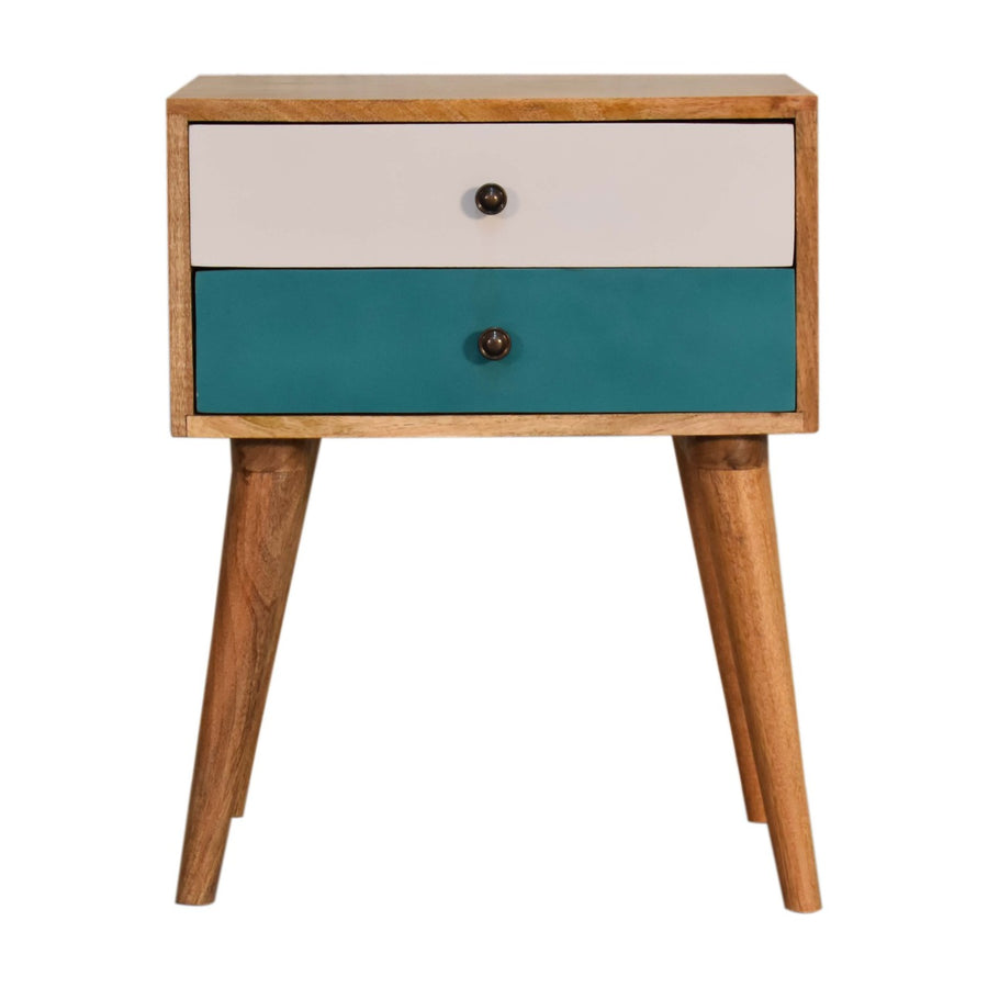 Teal Modern Solid Wood Nightstand