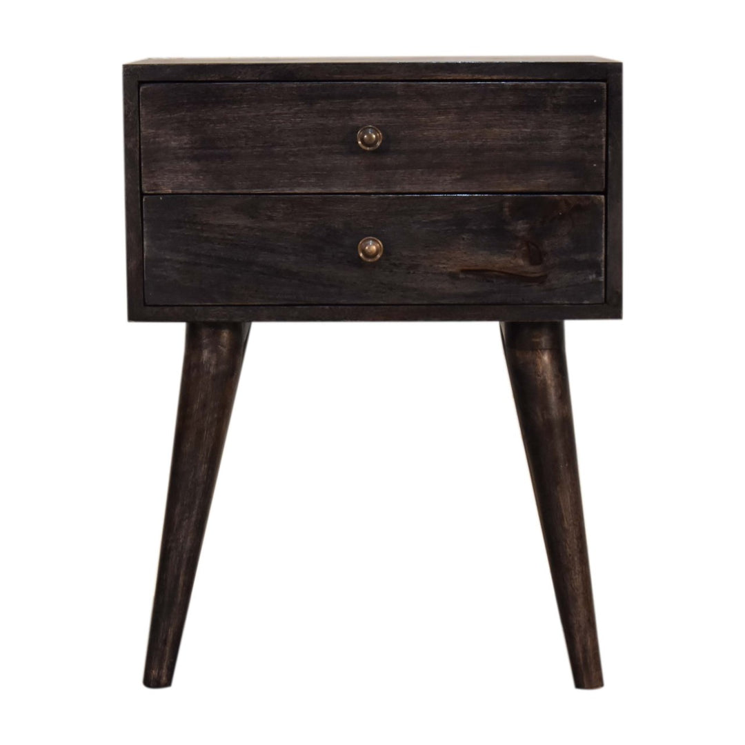 Ash Black Modern Solid Wood Nightstand