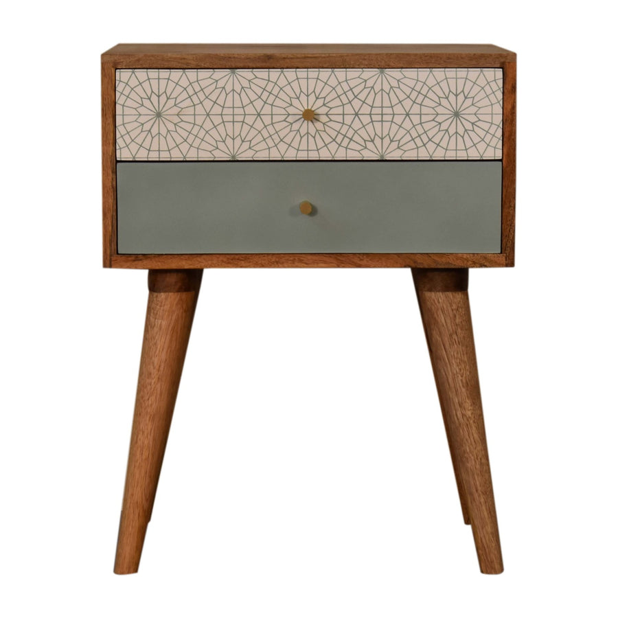 Green Patterned Nightstand