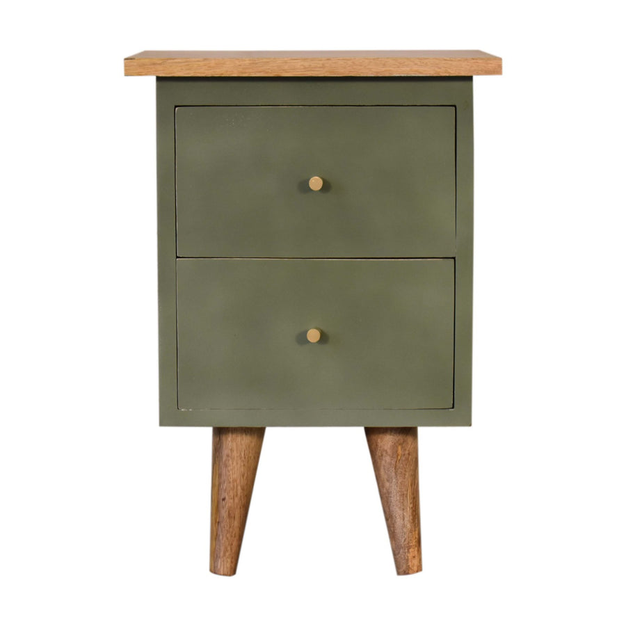 Olive Hand Painted Nightstand