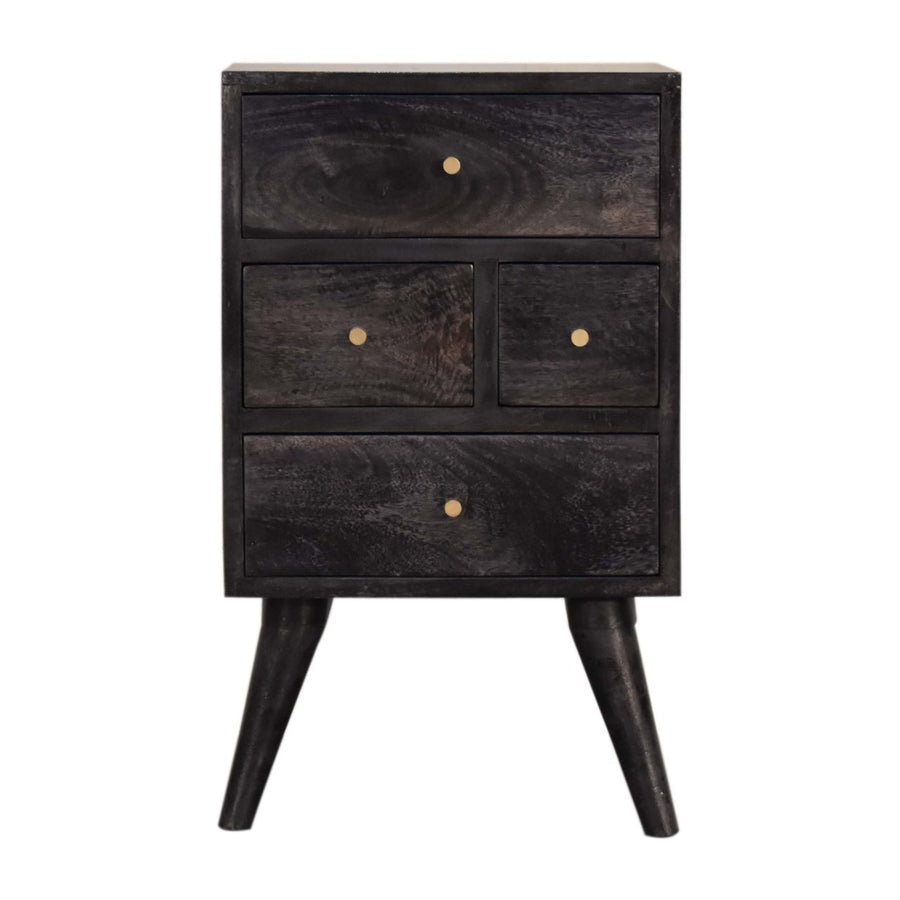 Multi Drawer Ash Black Nightstand