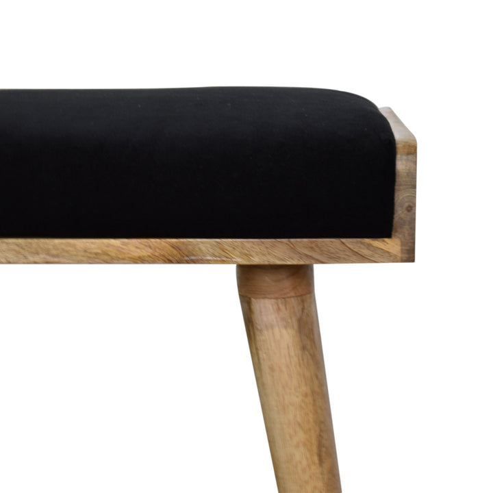 Black Velvet Tray Style Footstool Photo 5