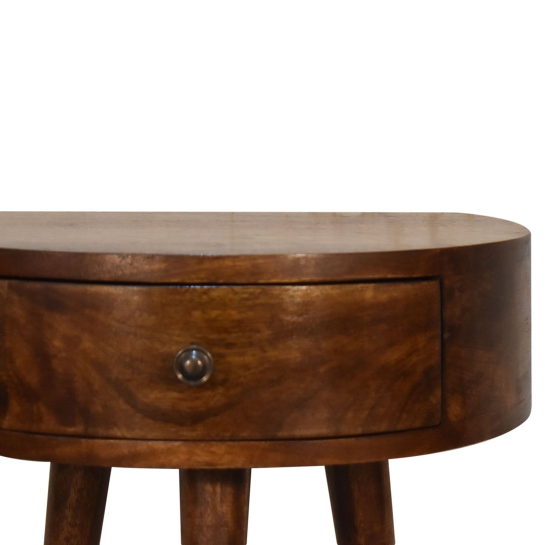 Chestnut Semi Circle Nightstand Photo 4