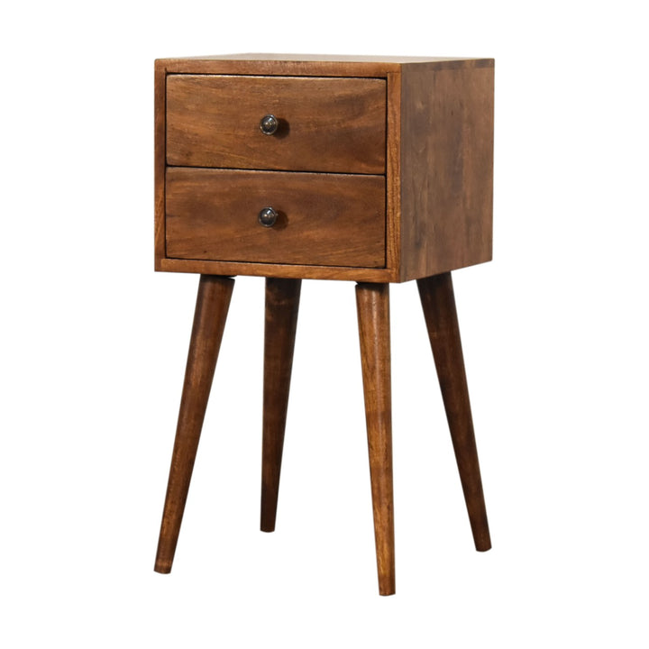 Mini 2 Drawer Chestnut Nightstand Photo 2