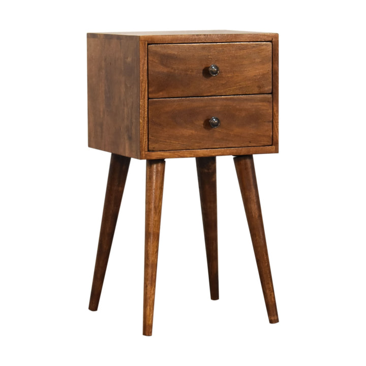 Mini 2 Drawer Chestnut Nightstand Photo 3