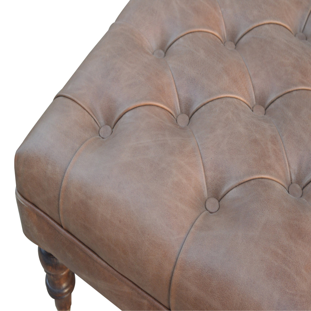 Buffalo Leather Ottoman Photo 8