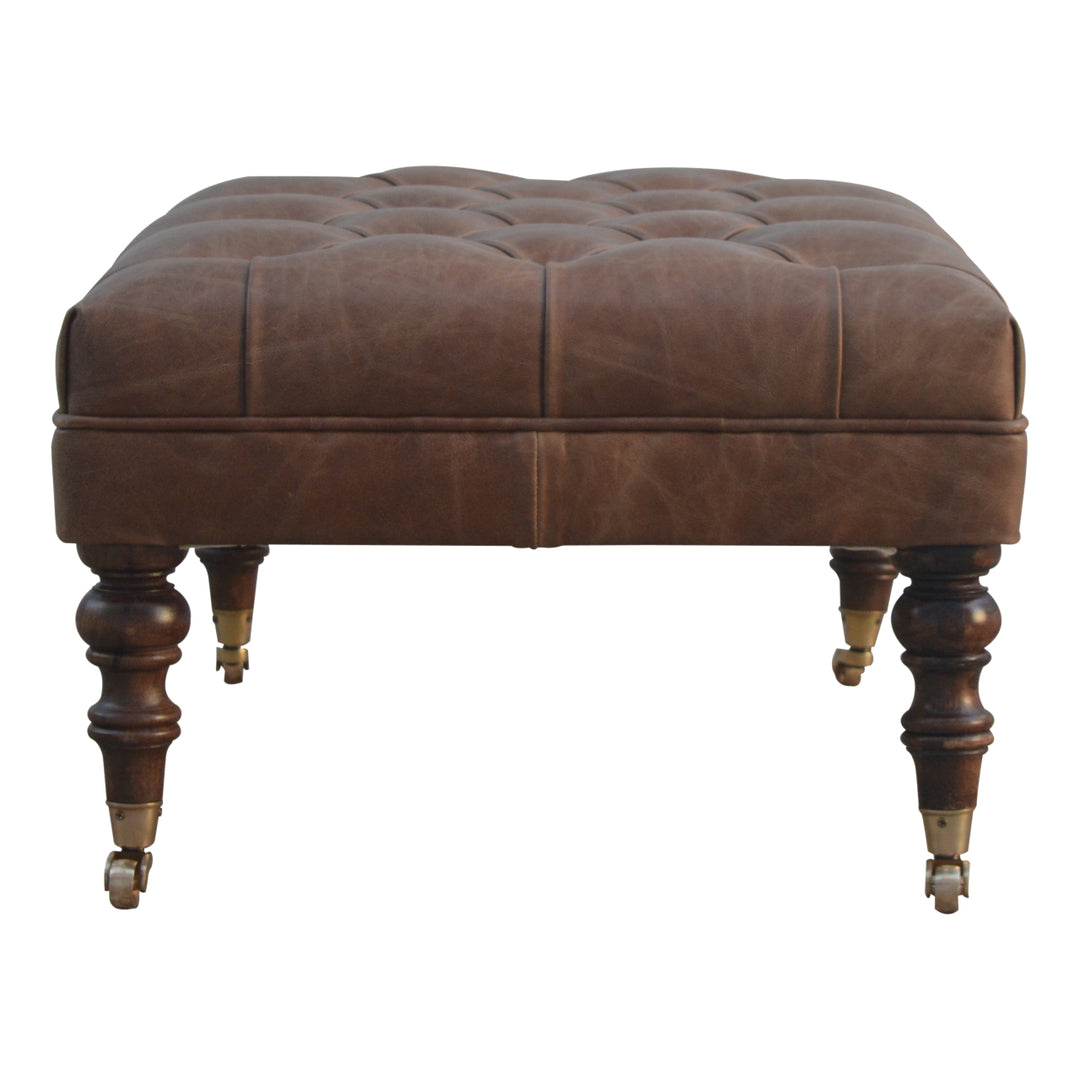 Buffalo Leather Ottoman Photo 9