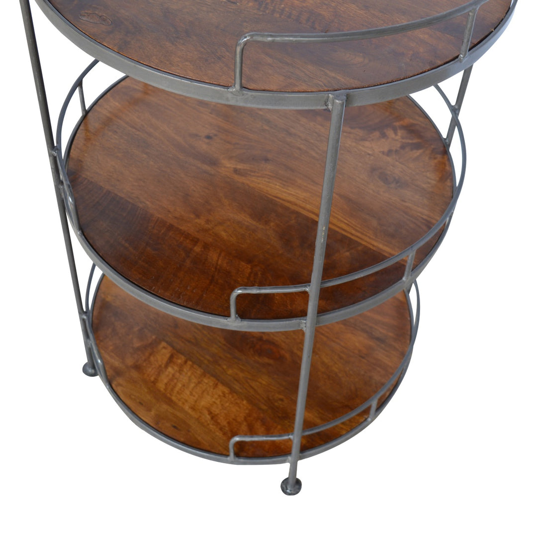 Industrial Round Butler Tray Table Photo 5