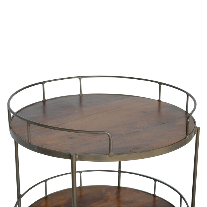 Industrial Round Butler Tray Table Photo 6