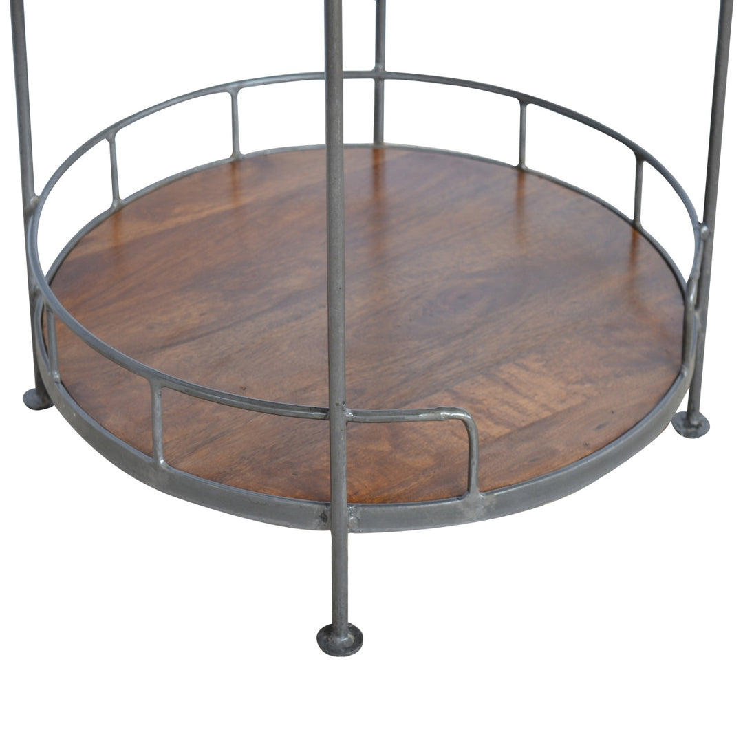 Industrial Round Butler Tray Table Photo 7