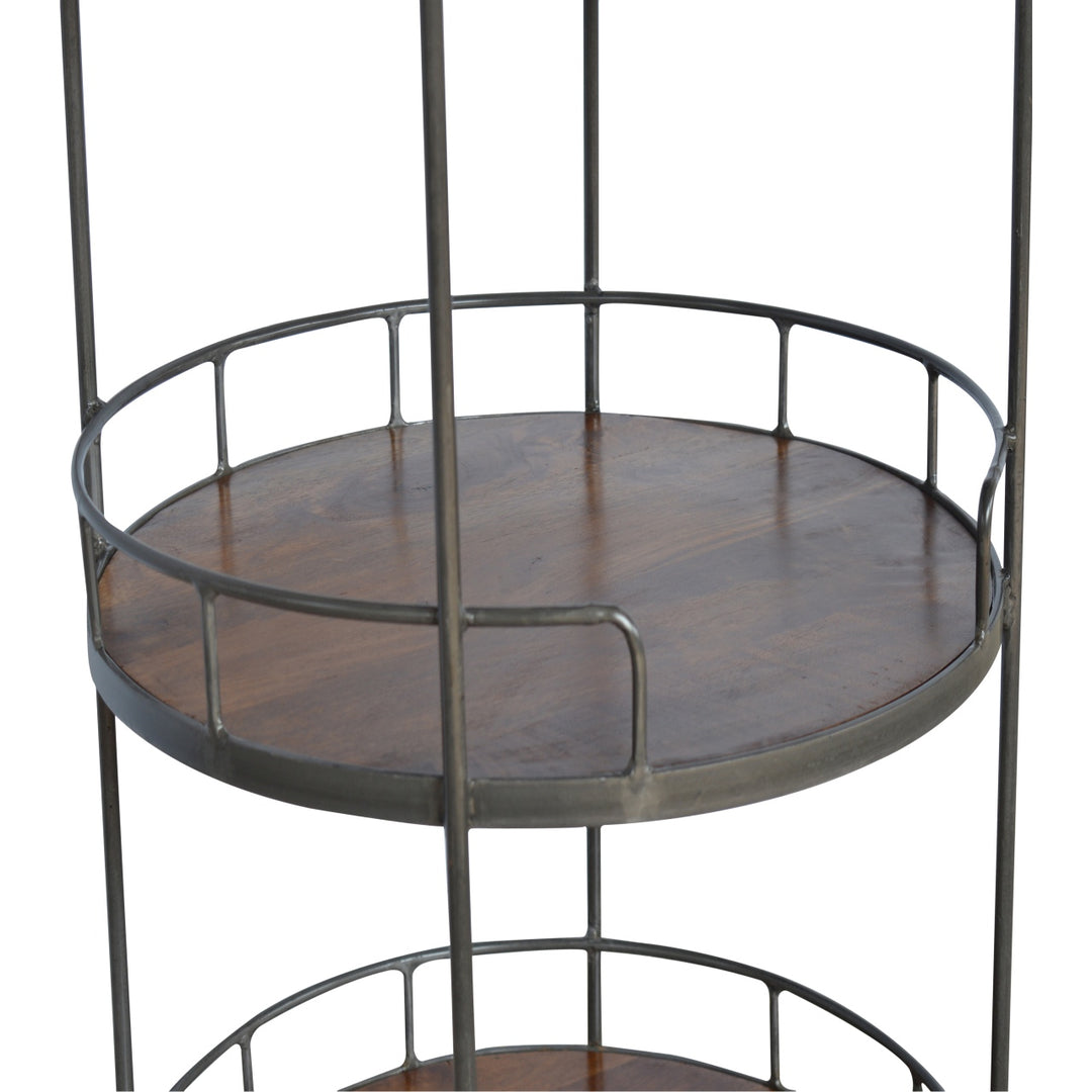 Industrial Round Butler Tray Table Photo 8