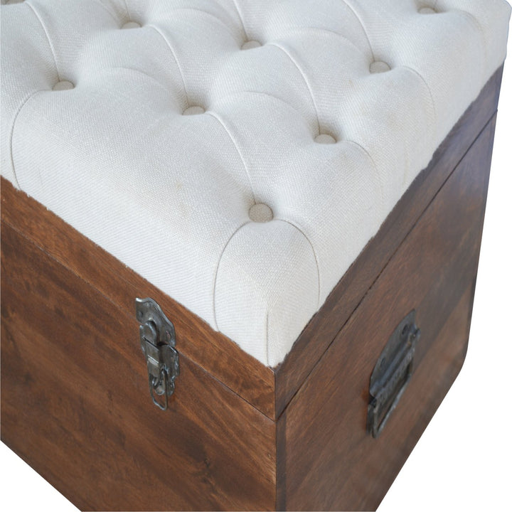 White Linen Storage Trunk Photo 7