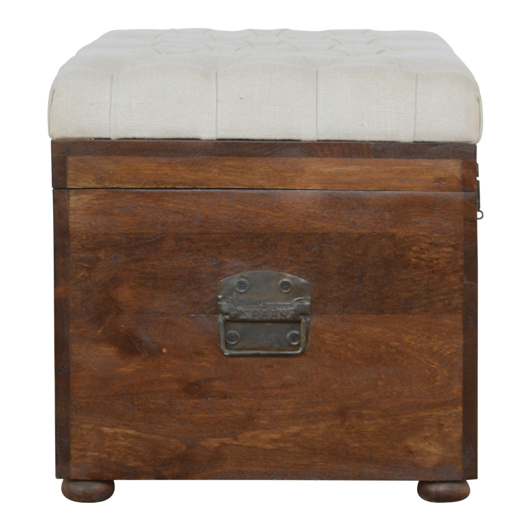 White Linen Storage Trunk Photo 8