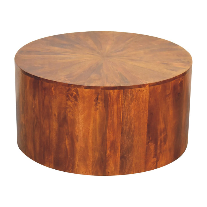 Chestnut Round Wooden Coffee Table Photo 3