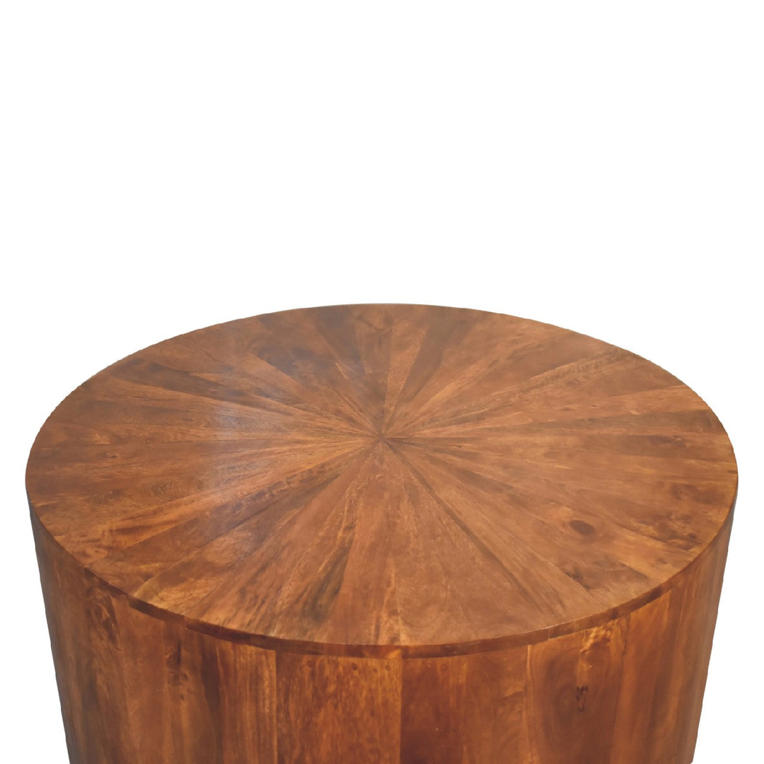 Chestnut Round Wooden Coffee Table Photo 5