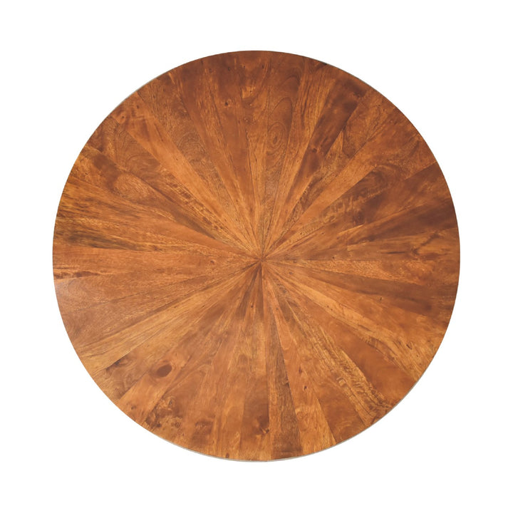 Chestnut Round Wooden Coffee Table Photo 9