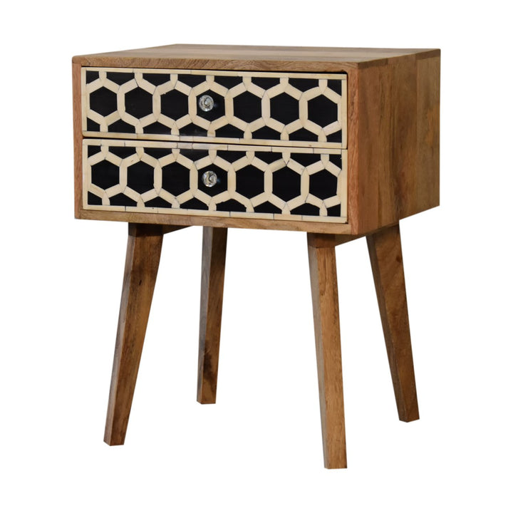 Bone Inlay Scandi Nightstand Photo 2