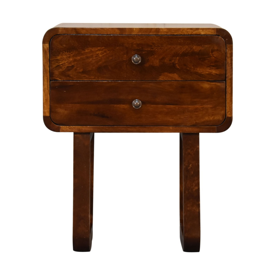 U-Curved Chestnut Nightstand