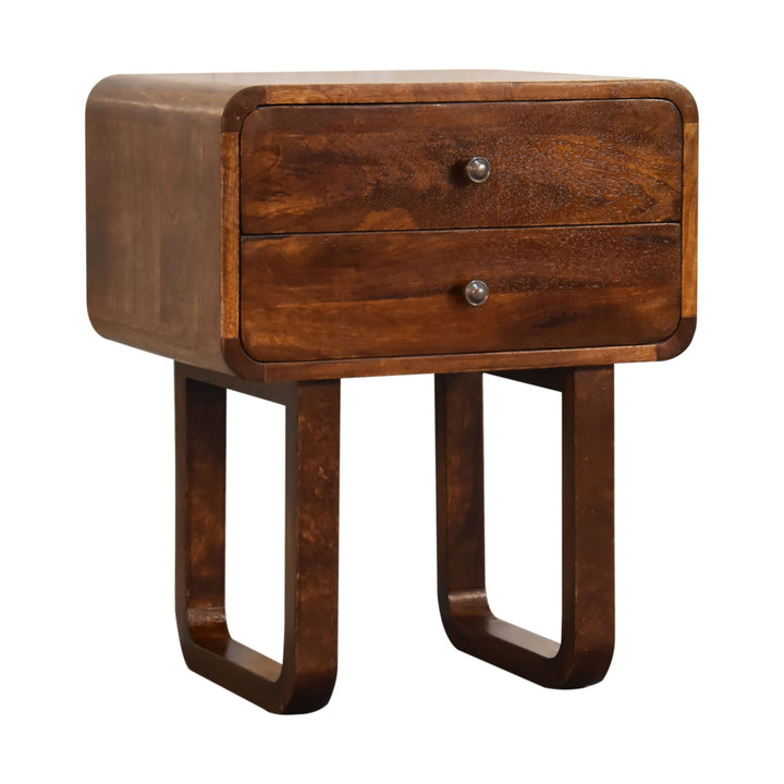 U-Curved Chestnut Nightstand Photo 3