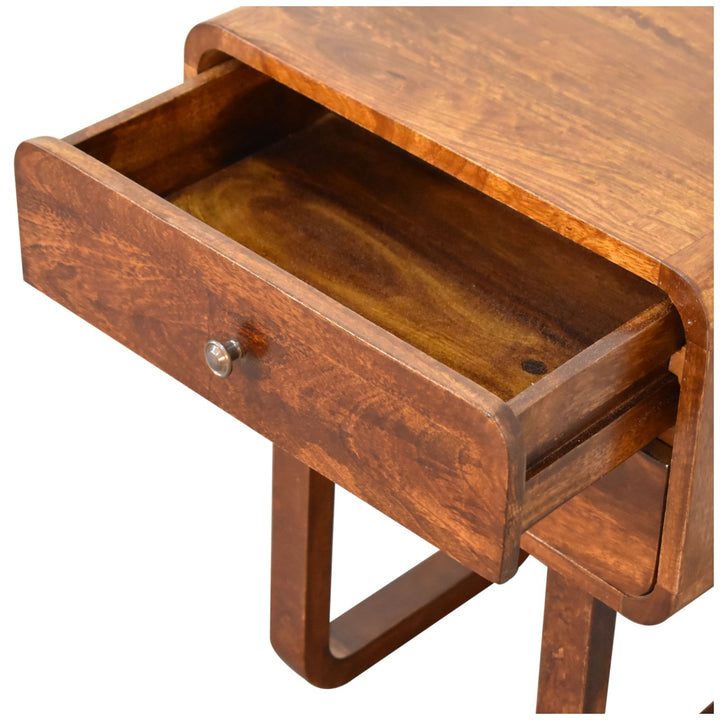 U-Curved Chestnut Nightstand Photo 4