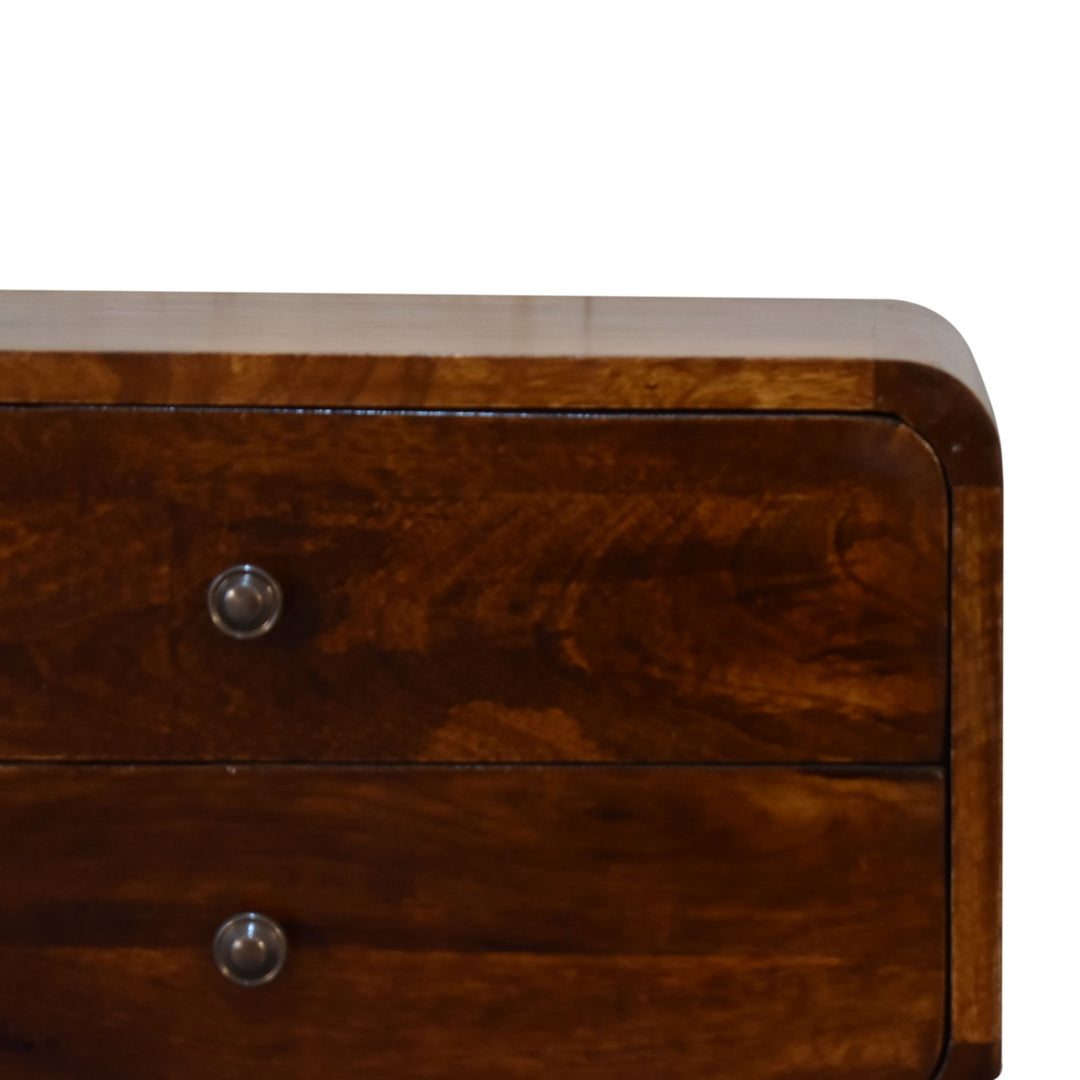 U-Curved Chestnut Nightstand Photo 5