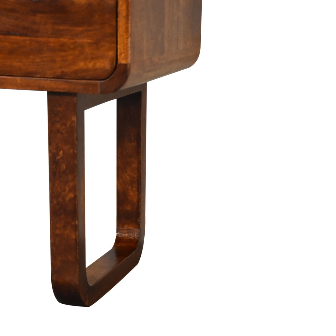 U-Curved Chestnut Nightstand Photo 7