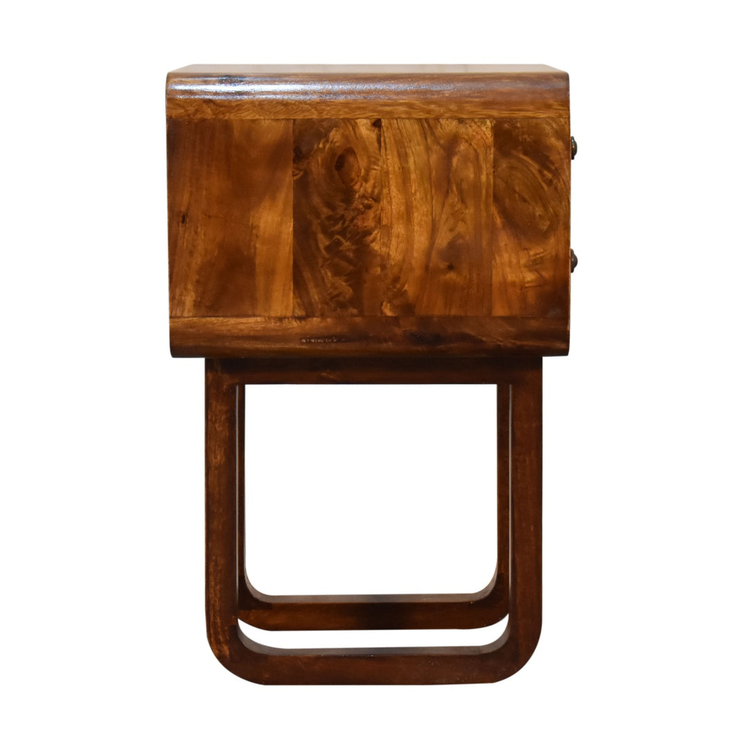 U-Curved Chestnut Nightstand Photo 8