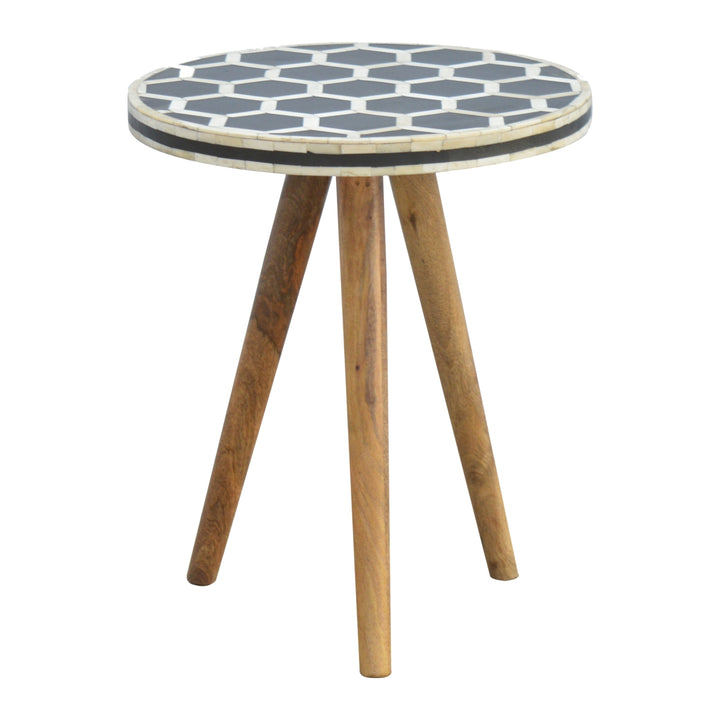 Bone Inlay Tripod Stool Photo 3