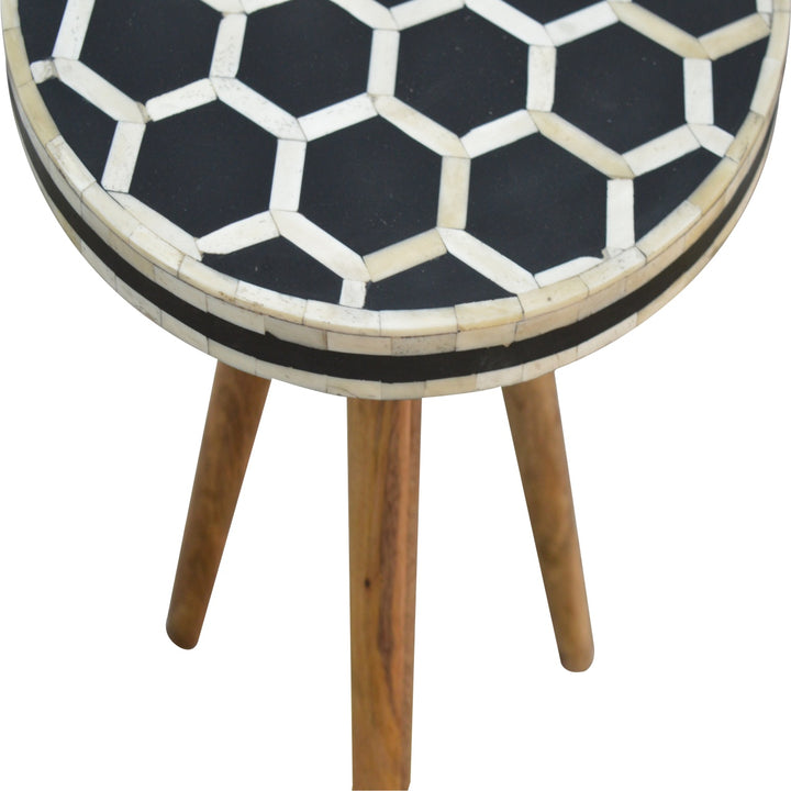 Bone Inlay Tripod Stool Photo 4