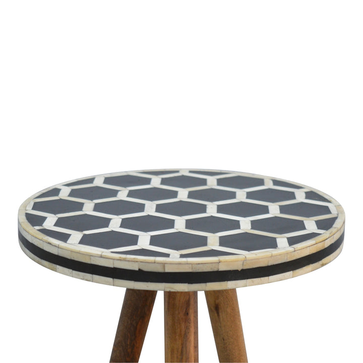 Bone Inlay Tripod Stool Photo 5