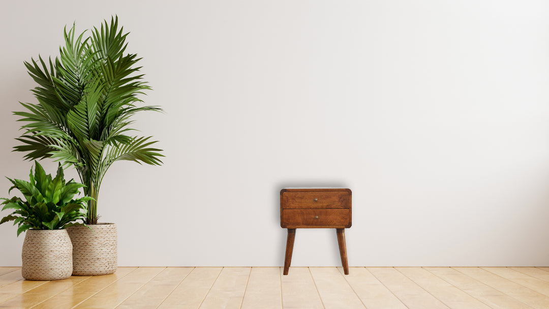 Curved Chestnut Nightstand Photo 5