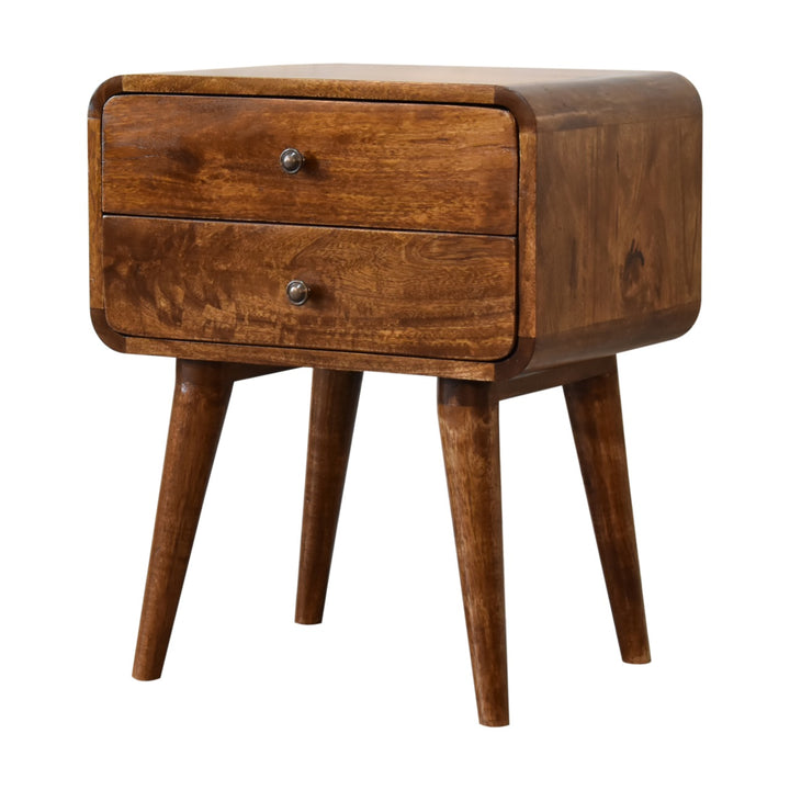 Curved Chestnut Nightstand Photo 6