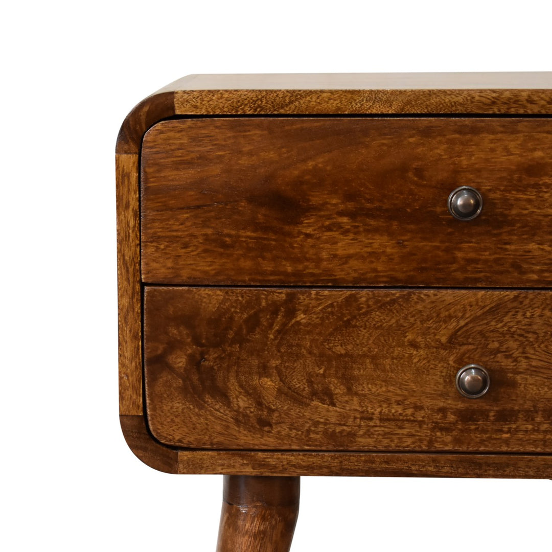 Curved Chestnut Nightstand Photo 7