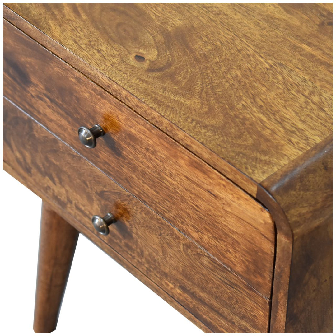 Curved Chestnut Nightstand Photo 8